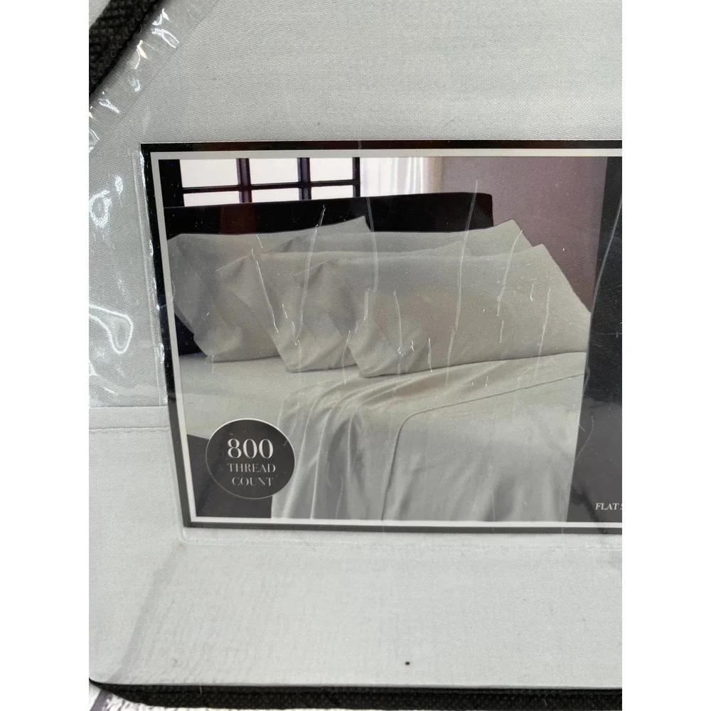 Hudson Hotel Sheet Set Queen Sage Gray 800TC Egyptian Cotton Blend Neutral